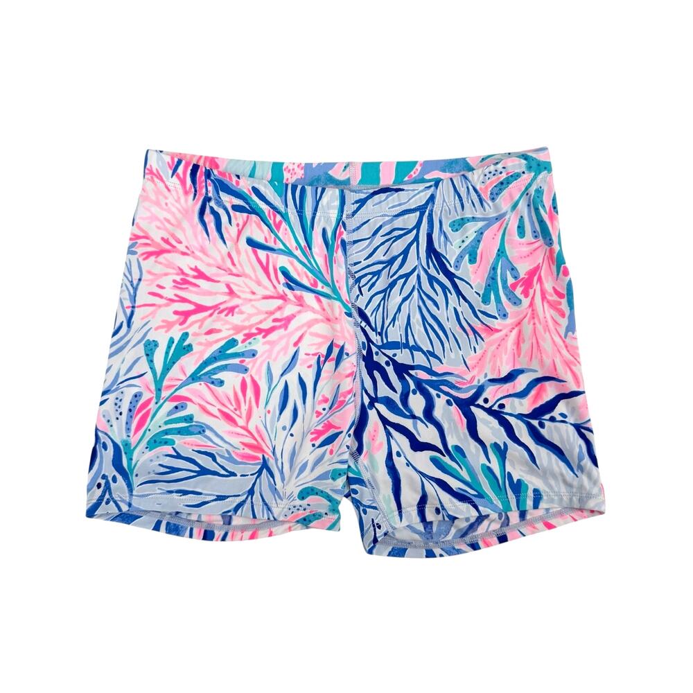 Lilly Pulitzer Pink Blue Coral Print Athletic Shorts